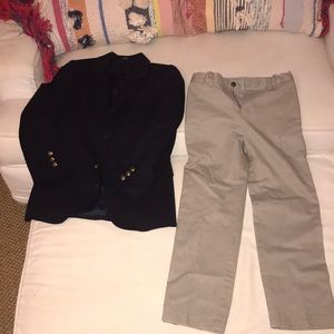Boys coat and khaki pants